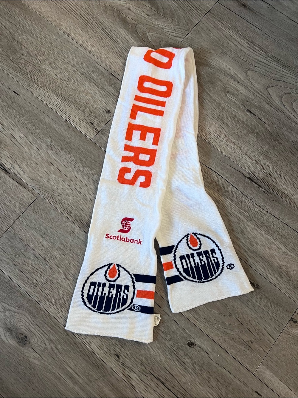 Edmonton Oilers Kids White & Orange Team Scarf